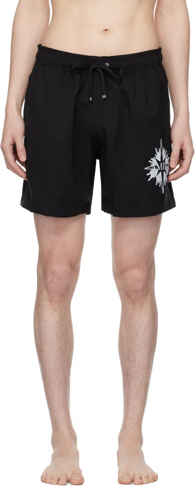 AMIRI BLACK STARBURST SWIM SHORTS