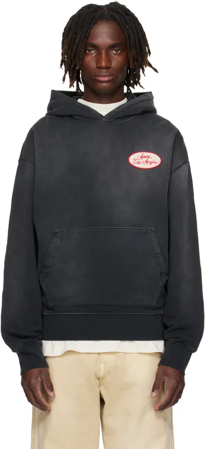 Amiri Black Station Patch Oversized Hoodie