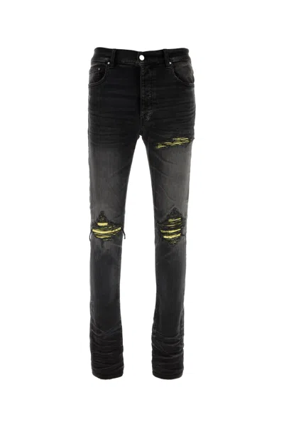 AMIRI JEANS IN DENIM STRETCH NERO  UOMO