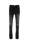 Amiri Stretch Denim Jeans Distressed Detailing In Black