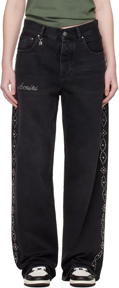 Amiri Black Stud Baggy Jeans