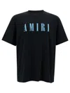 AMIRI AMIRI BLACK T-SHIRT WITH CONTRASTING LOGO PRINT IN COTTON MAN