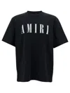 AMIRI BLACK T-SHIRT WITH CONTRASTING LOGO PRINT IN COTTON MAN