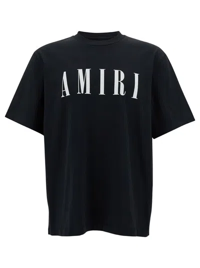 Amiri Black T-shirt With Contrasting Logo Print In Cotton Man