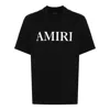 Amiri Black Crewneck T-shirt With Logo Lettering Print On The Front In Black