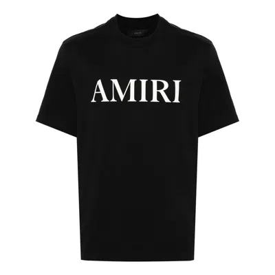 Amiri Cotton T-shirt With Front Logo Print In Black