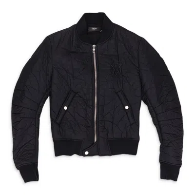 Amiri Crinkle Bomber Jacket In Black