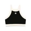 Amiri Cropped Tank Top Embroidered Logo In Black