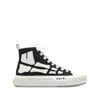 Amiri Skel Court Hi-sneakers Leather Trim In Black