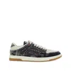 Amiri Skel Top Black Sneaker With Beads And Crystals Application And Logo On The Heel In Fabric And Cotton In Multi