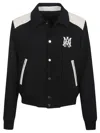 Amiri Varsity Jacket With Embroidered Logo And Contrasting Panels In Black