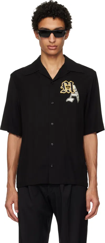 Amiri Black Varsity Patch Camp Shirt
