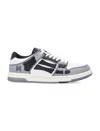 Amiri Varsity Skel Top Low Sneakers In Grey Leather In Black
