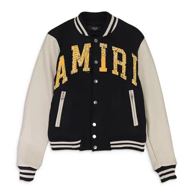 Amiri Black Vintage Applique Varsity Jacket