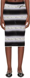 Amiri Wave Baja Striped Midi Skirt In Black