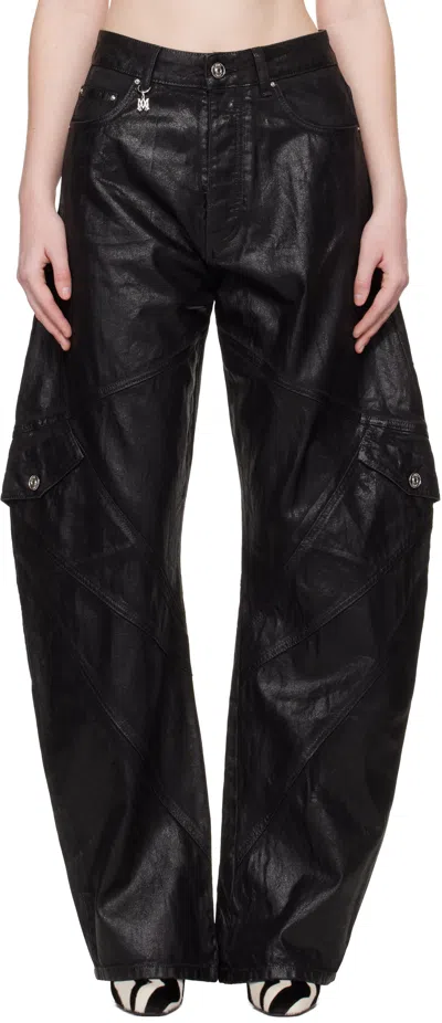Amiri Black Waxed Paneled Jeans