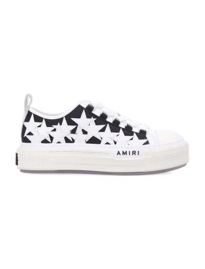 Amiri Black White Lace Up Sneakers In Multi