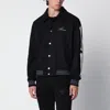 Amiri Varsity Bones Wool Bomber Jacket In Black