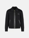 Amiri Wool Bomber Jacket With Leather Inserts In Black