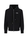 Amiri Black Zip-up Hoodie With Drawstring Hood And Kangaroo Pocket In Black