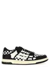 Amiri Checkered Skel Top Low Sneakers In Blackwhite