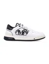 Amiri White Low Top Sneakers With Logo Patch On The Side And Contrasting Heel With Logo Lettering In Leath