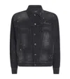 Amiri Bleach Bandana Denim Jacket In Black