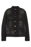 Amiri Bleach Bandana Denim Jacket In Black