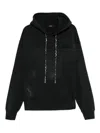 Amiri Men Hoodie With Embroidery And Drawstring In Black