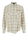 Amiri Light Camel Cotton Bleach Patch Flannel Bandana Shirt In Neutral