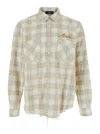 Amiri Light Camel Cotton Bleach Patch Flannel Bandana Shirt In Sand