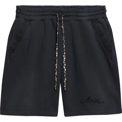 Amiri Bleach Bandana Faded Shorts In Black