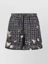 Amiri Silk Bermudas With Pattern And Adjustable Waistband In Gray