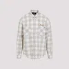 Amiri Light Camel Cotton Bleach Patch Flannel Bandana Shirt In Brown