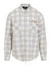 Amiri Light Camel Cotton Bleach Patch Flannel Bandana Shirt In Multi