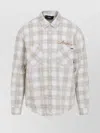 Amiri Light Camel Cotton Bleach Patch Flannel Bandana Shirt In Brown