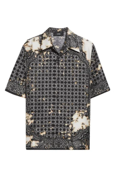 Amiri Bandana Print Bowling Shirt In Multi