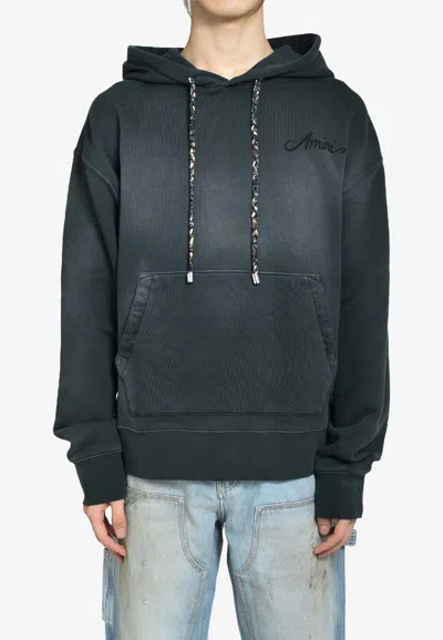 Amiri Bleached Bandana Hooded Sweatshirt In Black
