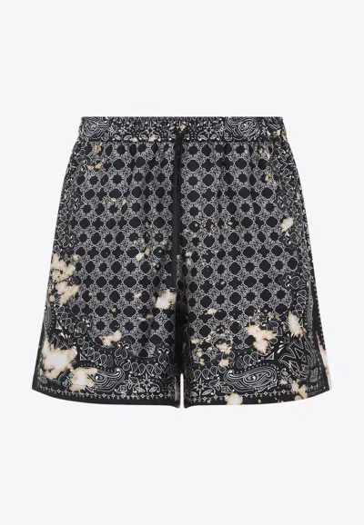 AMIRI BLEACHED BANDANA PRINT SHORTS