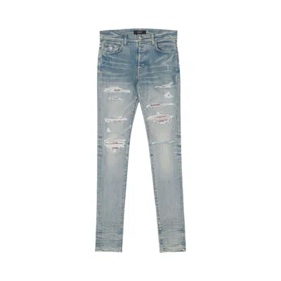 Pre-owned Amiri Bleachout Crystal Thrasher Jeans 'antique Indigo' | Blue | Men's Size 34