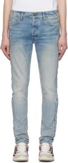 Amiri Blue 3d Bones Skinny Jeans In Clay Indigo