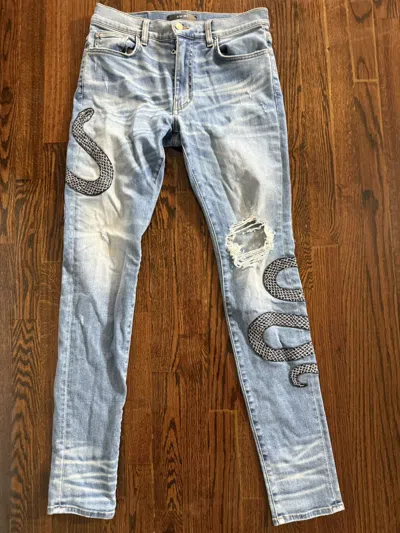 Pre-owned Amiri Blue  Snake Jeans