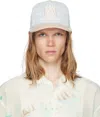 Amiri Blue & Beige Ma Leather Brim Denim Cap