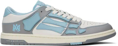 AMIRI BLUE & GRAY VARSITY SKEL TOP LOW SNEAKERS