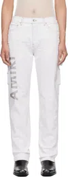 Amiri Blue Army Logo Painted Slim Workman Jeans