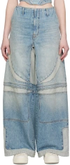 Amiri Baggy Mx3 Paneled Denim Pants In True Blue