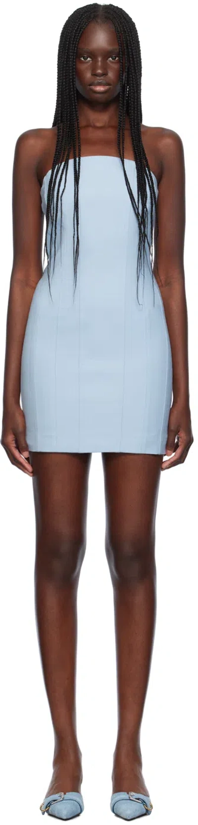 Amiri Blue Bustier Minidress In Cerulean