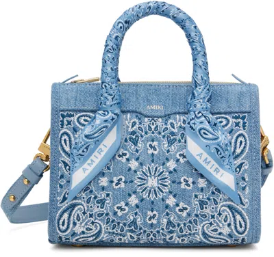 Amiri Blue Denim Bandana Micro Triangle Bag