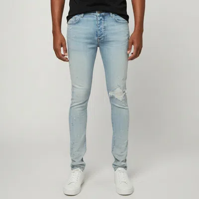 Pre-owned Amiri Blue Denim Distressed Slim Fit Jeans M/ Waist 33"