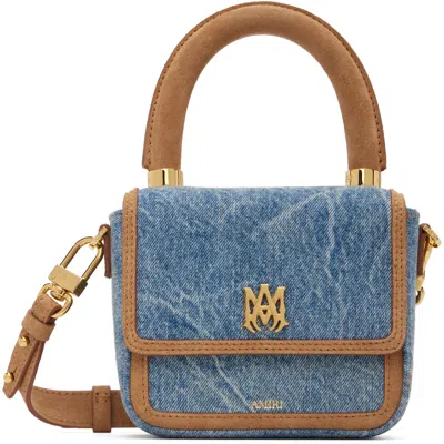 Amiri Blue Denim Suede Micro Ma Bag